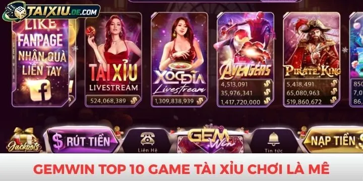Top 10 game tài xỉu đổi thưởng kiếm tiền cực hơt có 1 0 2